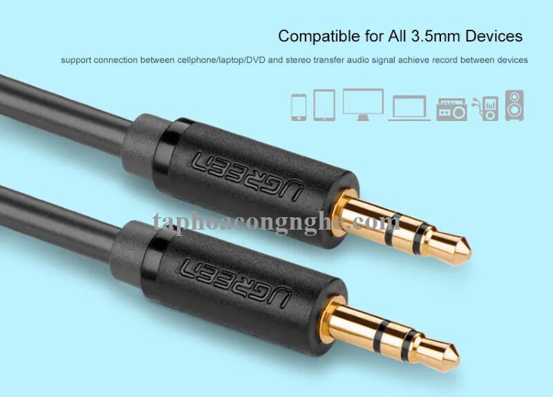 Ugreen 10501 0.5M màu Đen Cáp âm thanh 2 đầu 3.5mm dương AV101 30010501